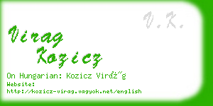 virag kozicz business card